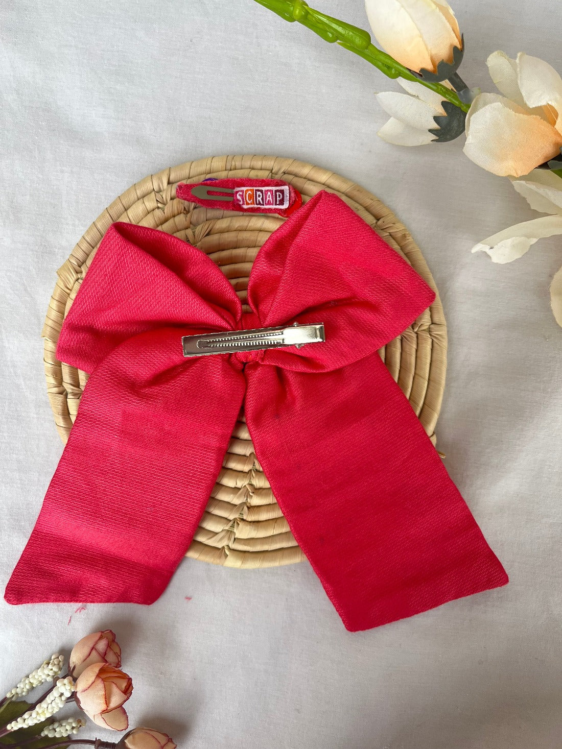 Pink Button Bow