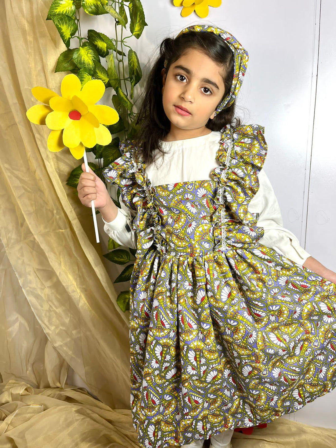 Blooming multicolor lawn frock two piece