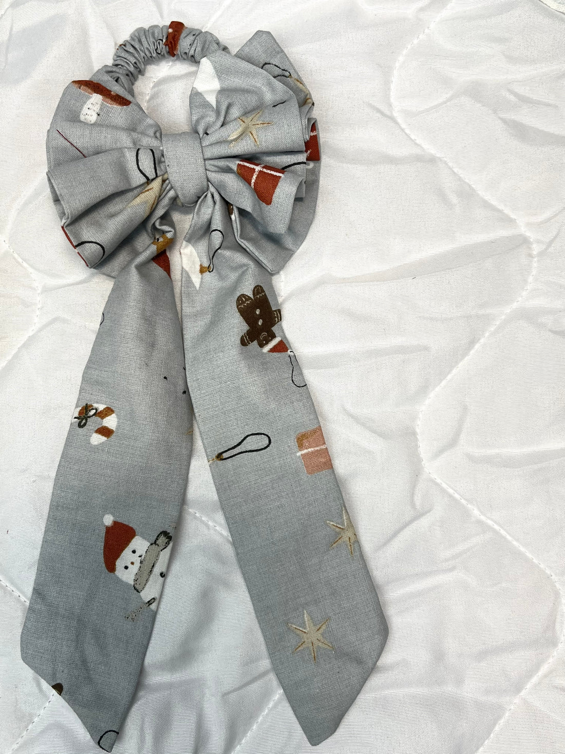 Grey Bow Scrunchie - The Aaira's Closet