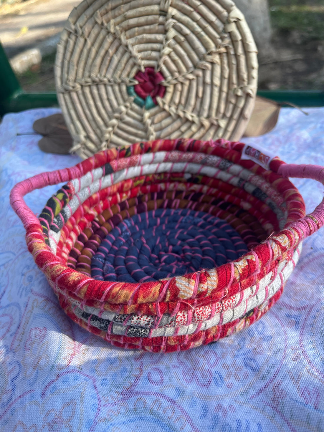 Purple Multicolored Braided Basket