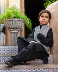 Charcoal, Designer Dress for Boys Boy cloths Price in Pakistan
Black color dress traditional festivals, weddings and outdoor gatherings in summer and winter seasons.
Fabric	Polyester, Cotton
Waistcoat	Monochromatic
Kurta	Black
Trouser	Black
Item	3pcs dress