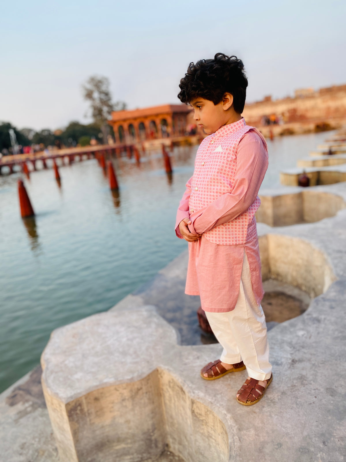Blush Waistcoat set Dress for Boys