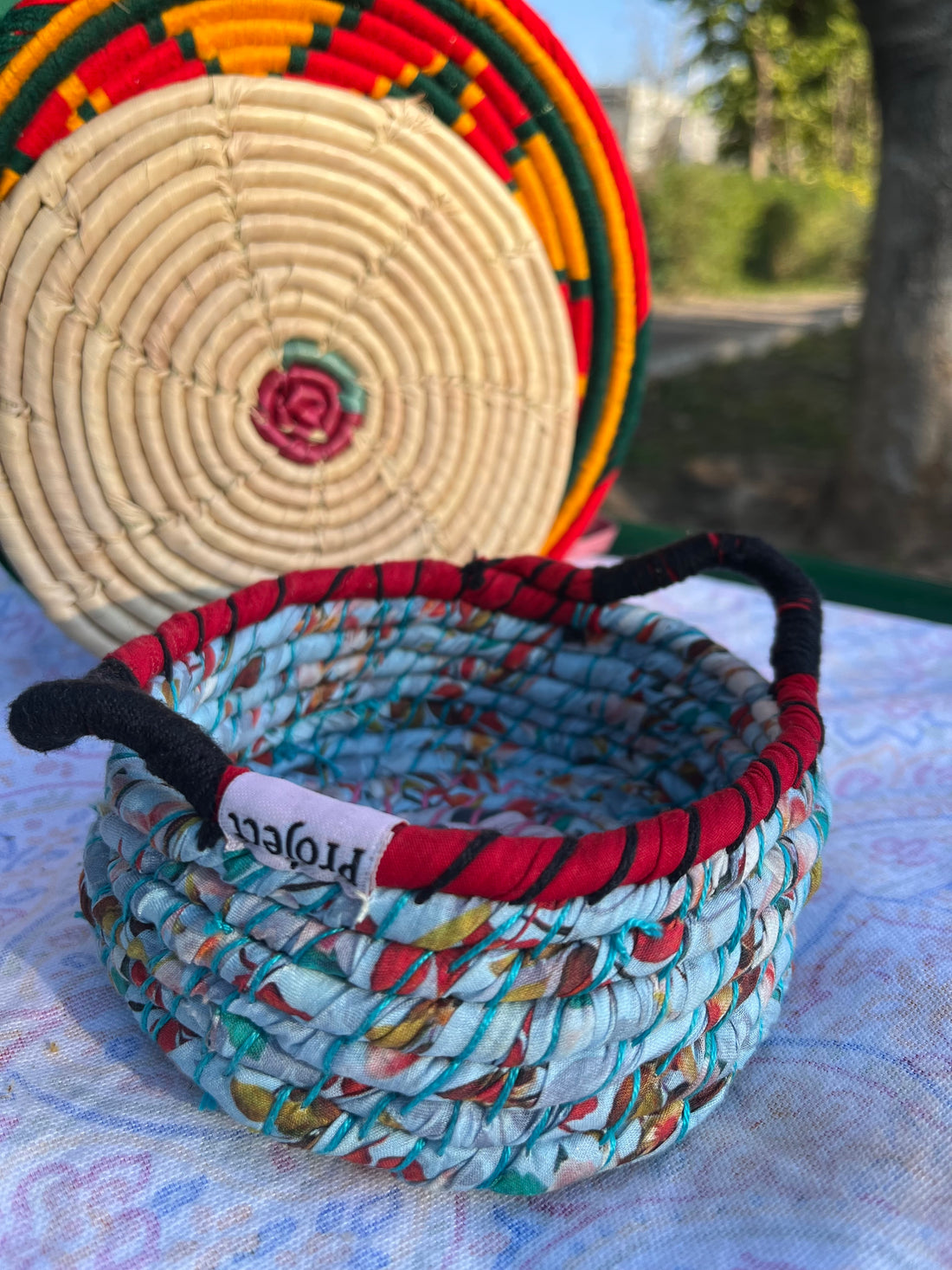 Light Blue Braided Basket