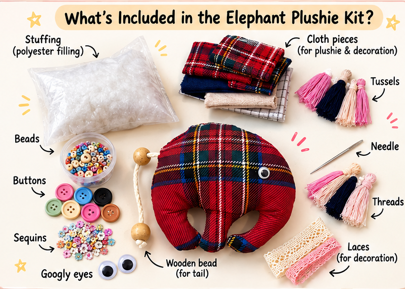 Elephant DIY Plushie Kit