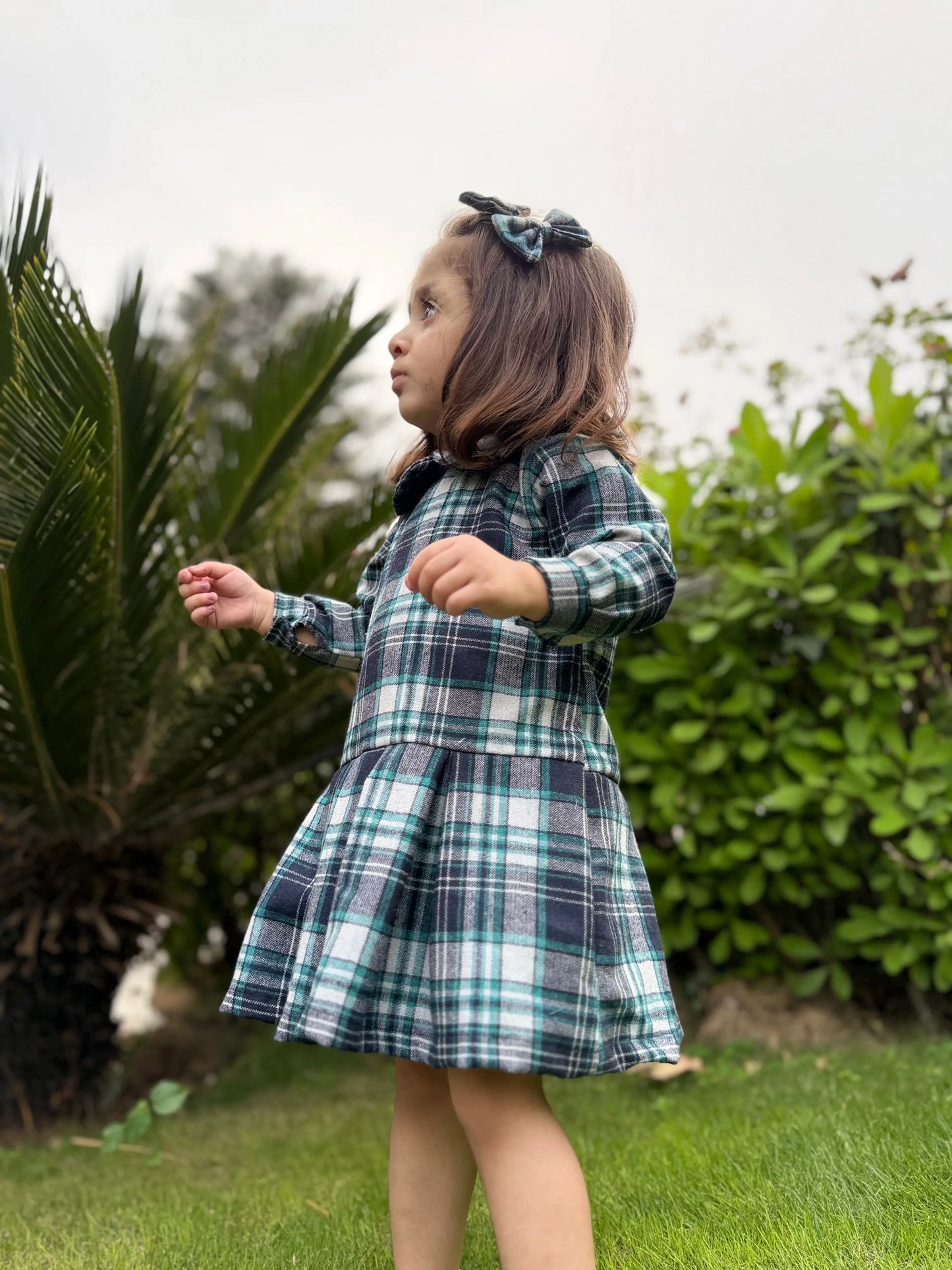 Check Wool Blue Frock
