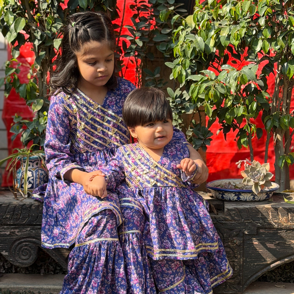 Purple Gharara Set