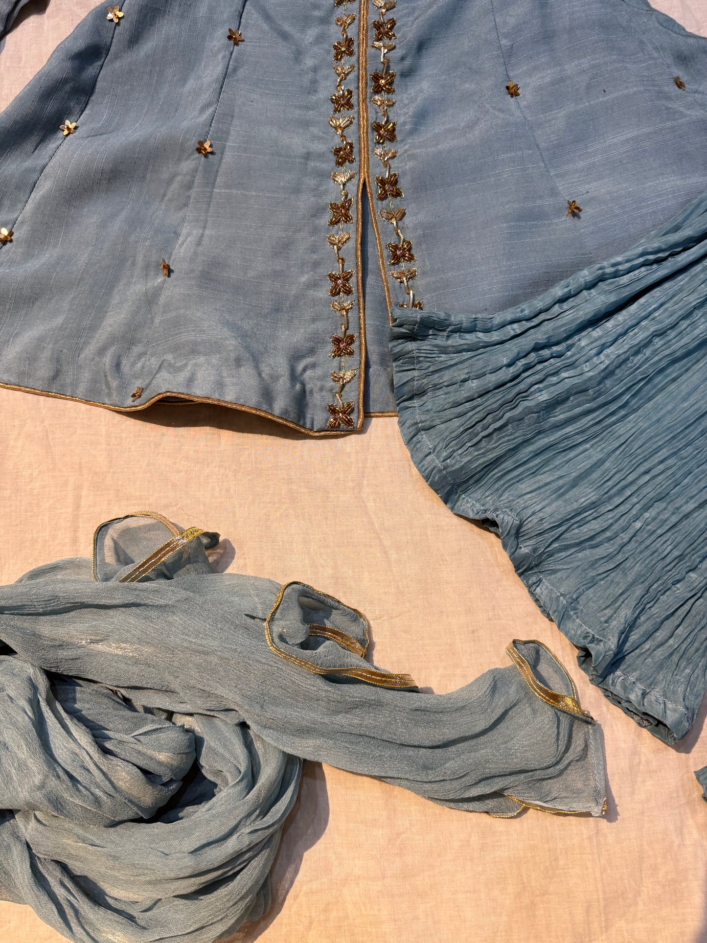 Ice Blue Crush Gharara set