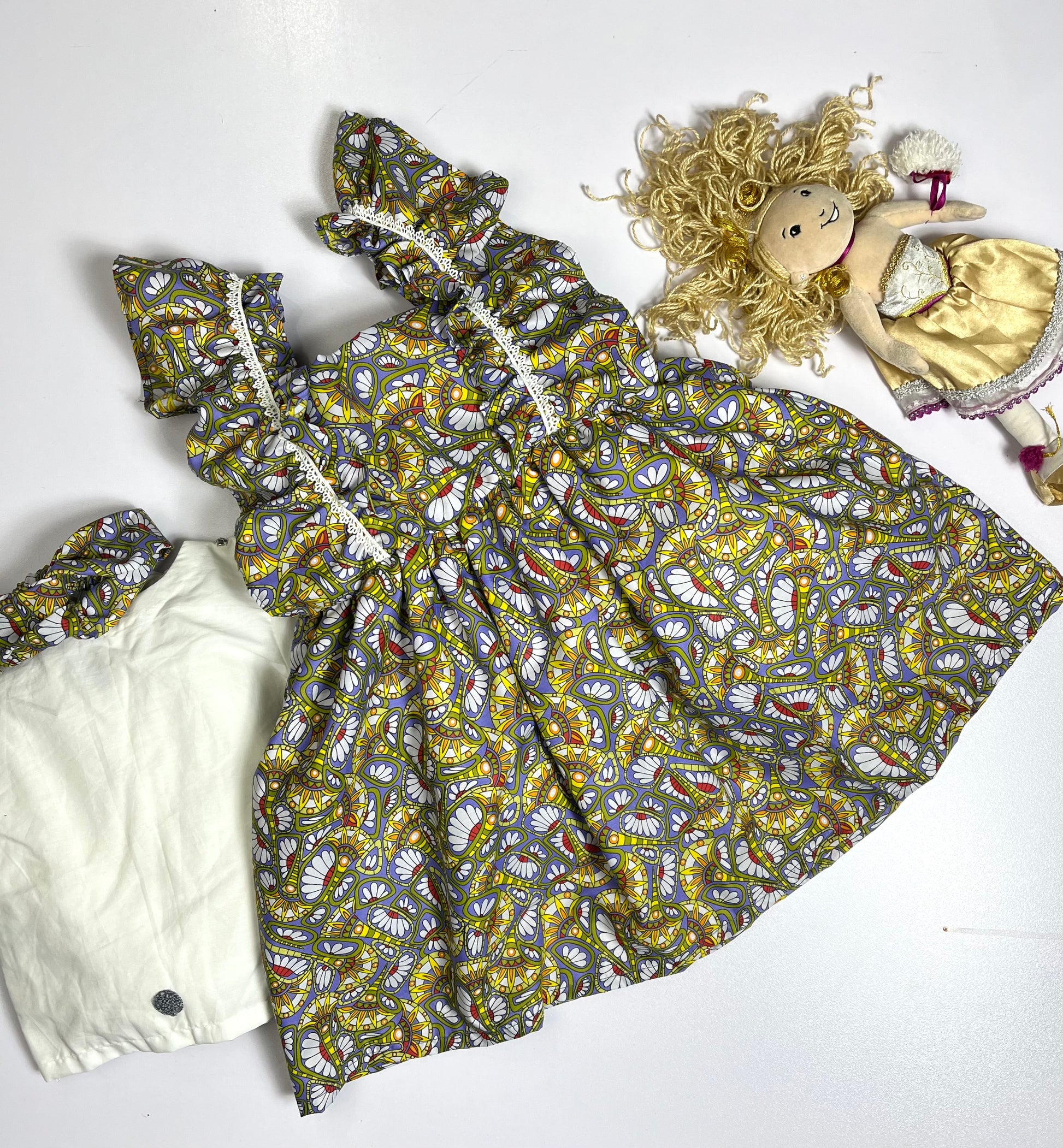 Blooming multicolor lawn frock two piece