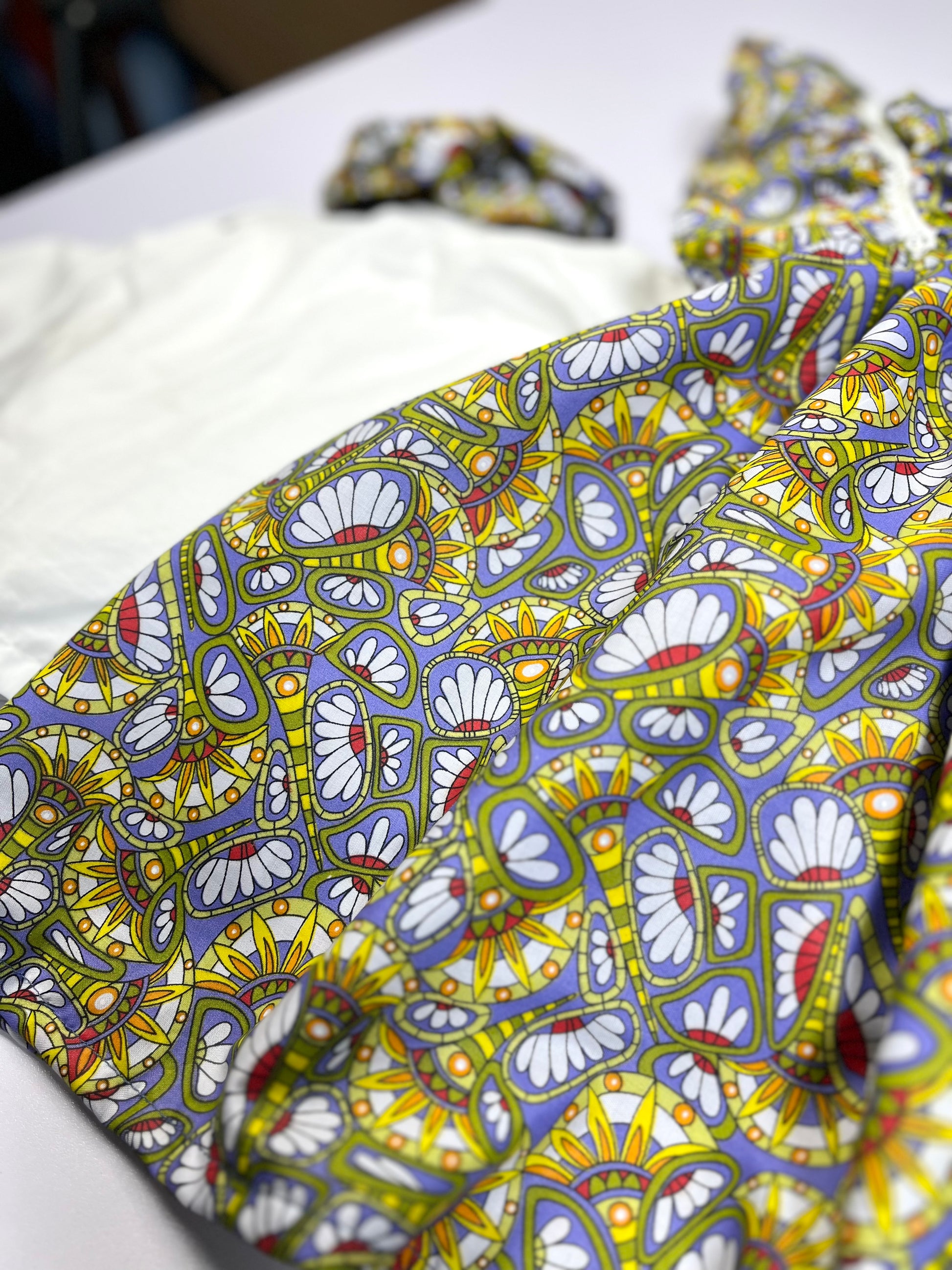 Blooming multicolor lawn frock two piece