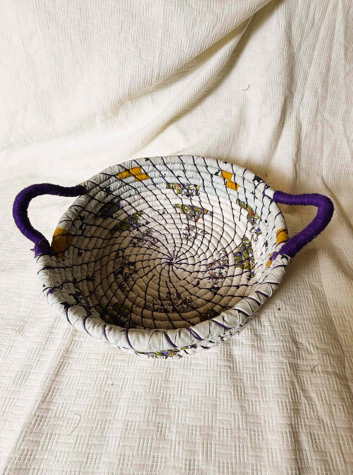 Purple, White and Flowers Basket