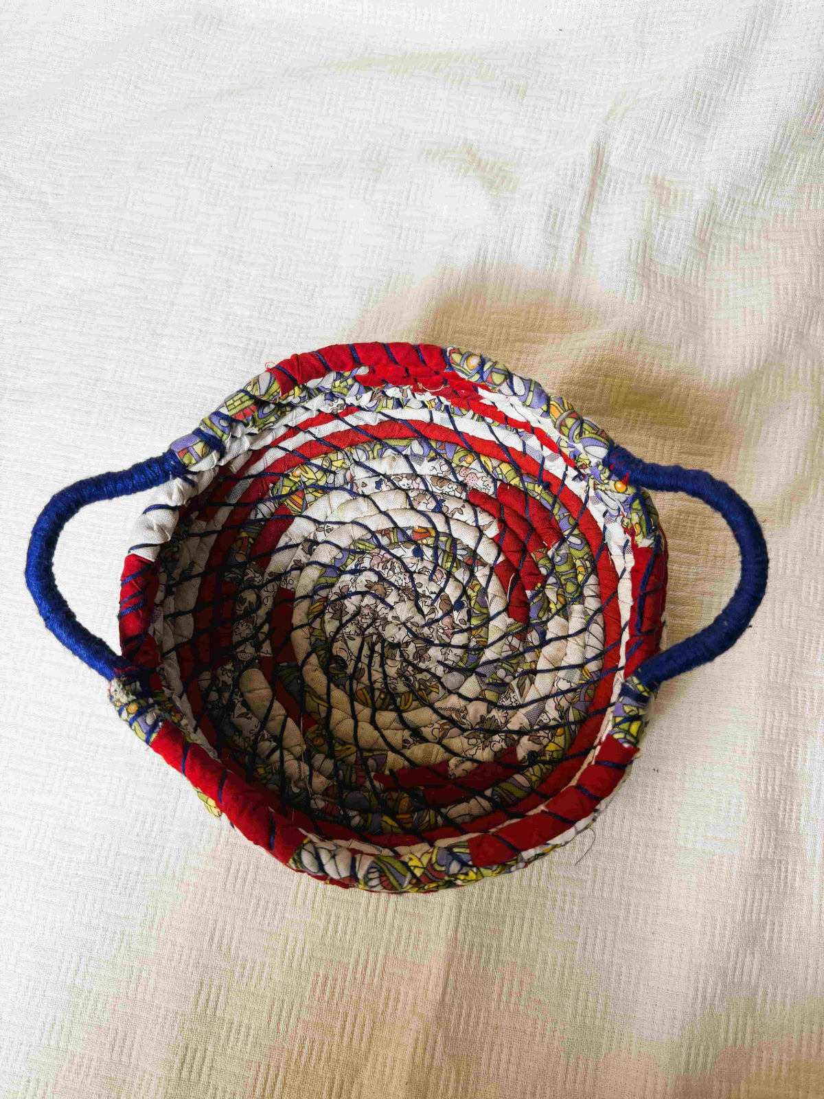 Red White Pattern Basket