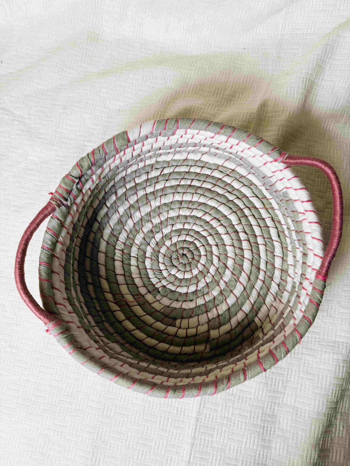 White Grey Green Basket