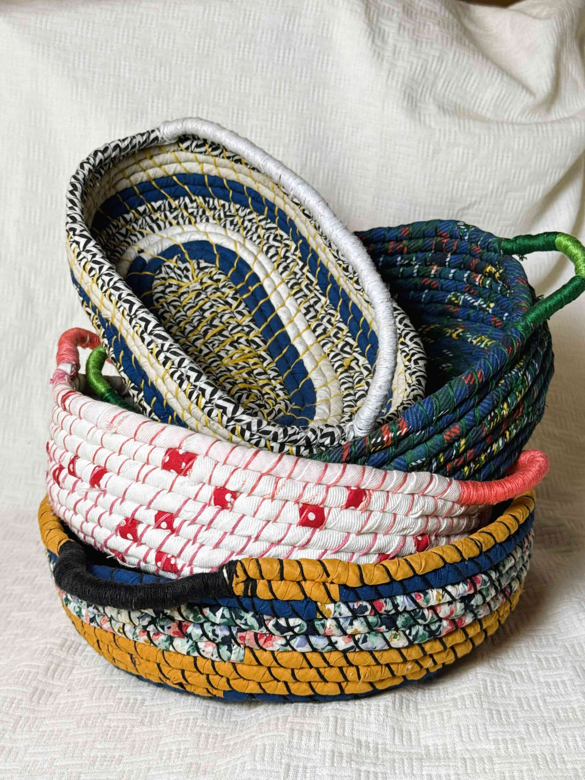 White, Maroon and Black Basket