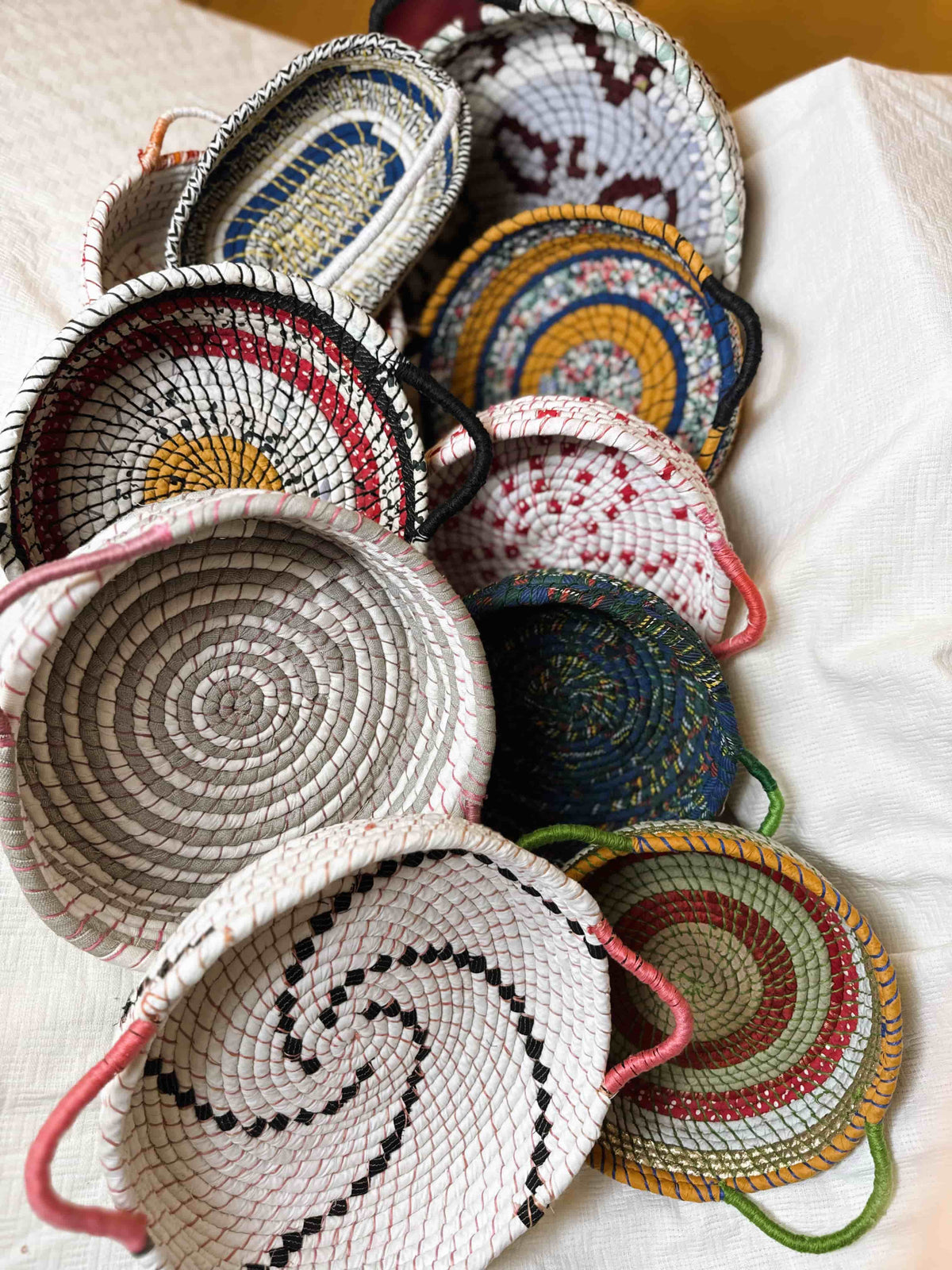 White, Maroon and Black Basket