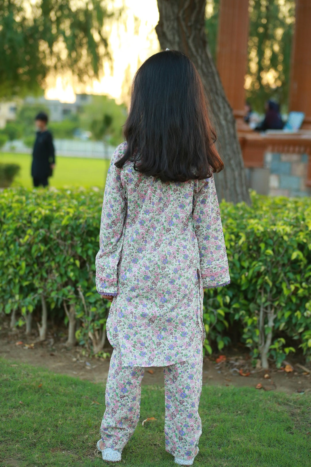 Girl's fashion Kurta Cotton festivals off white