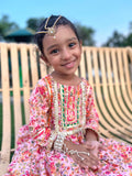 Flower tale pink matching dupatta fancy frock gotta work