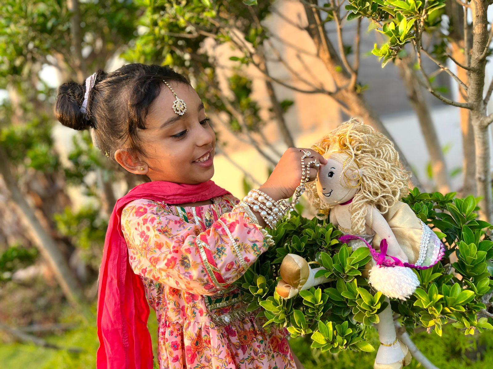Flower tale pink matching dupatta fancy frock gotta work