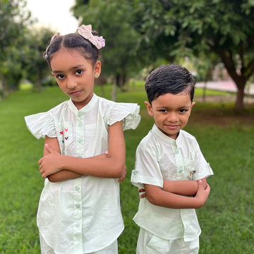 Azadi Co-ord Set – Sibling Duo | Matching Outfits for Boys & Girls