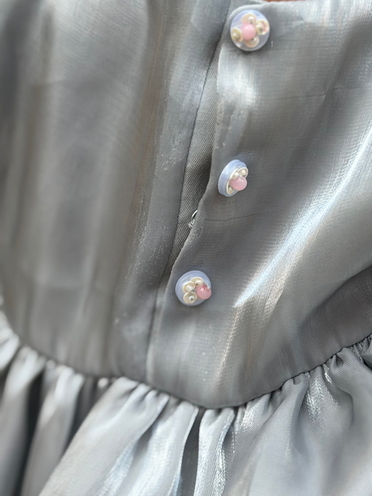 Grey Sheehsa Silk Frock