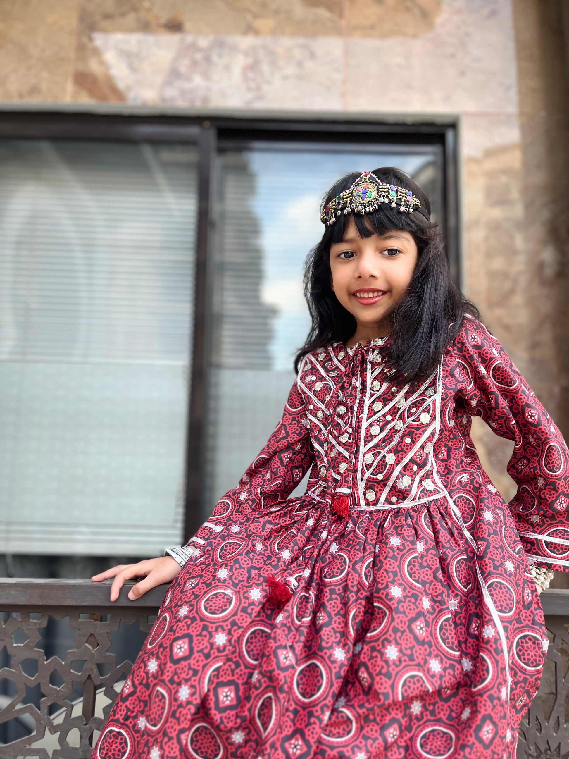 Ajrak traditional gotta lace maroon frock trouser cotton baby clothes, baby girl clothes, boys clothes, boys clothing, children clothes, childrens clothes sale, girls clothing, kids clothes, kids clothes online, kids clothing, kids clothing stores, kids shopping, online shopping, women clothing kids shopping at best price in Pakistan with express shipping at your doorstep.