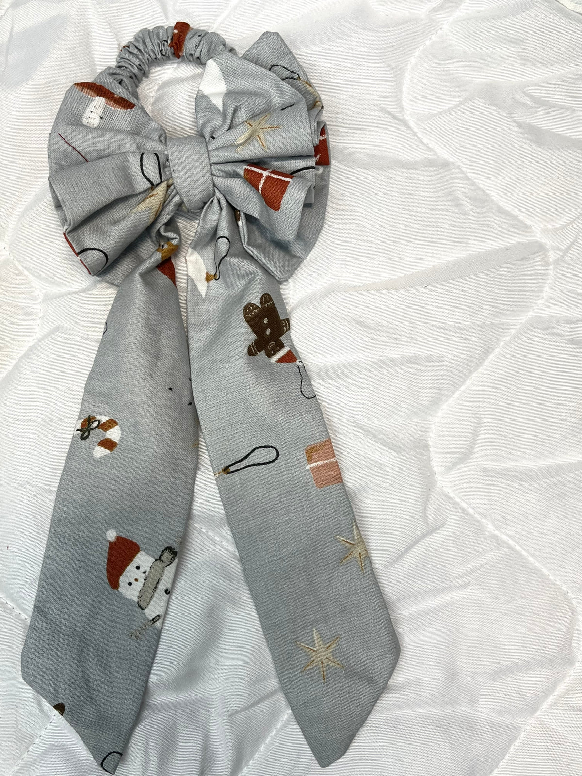 Grey Bow Scrunchie - The Aaira's Closet