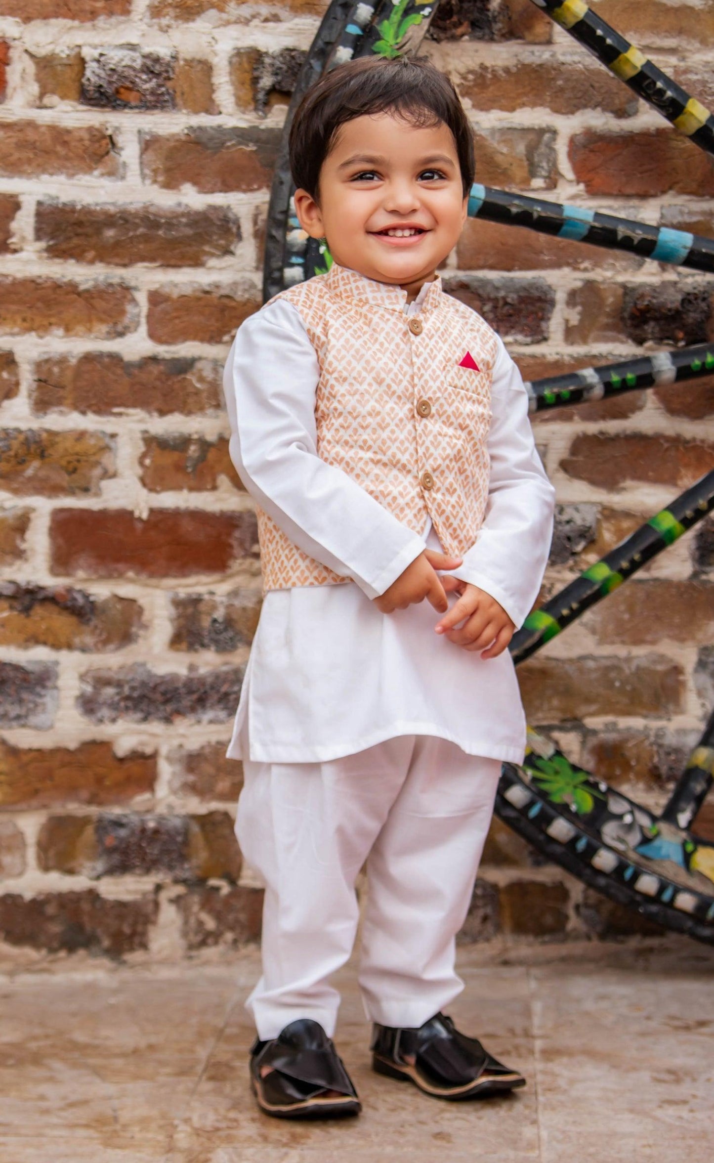 Pearl II - Boys clothing Price in Pakistan boys waistcoat Cotton cultural off white