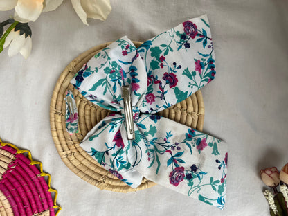 Teal Sequins Bow