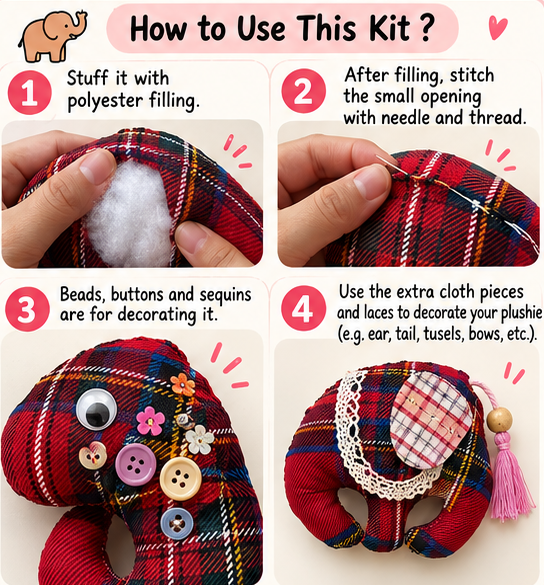 Elephant DIY Plushie Kit