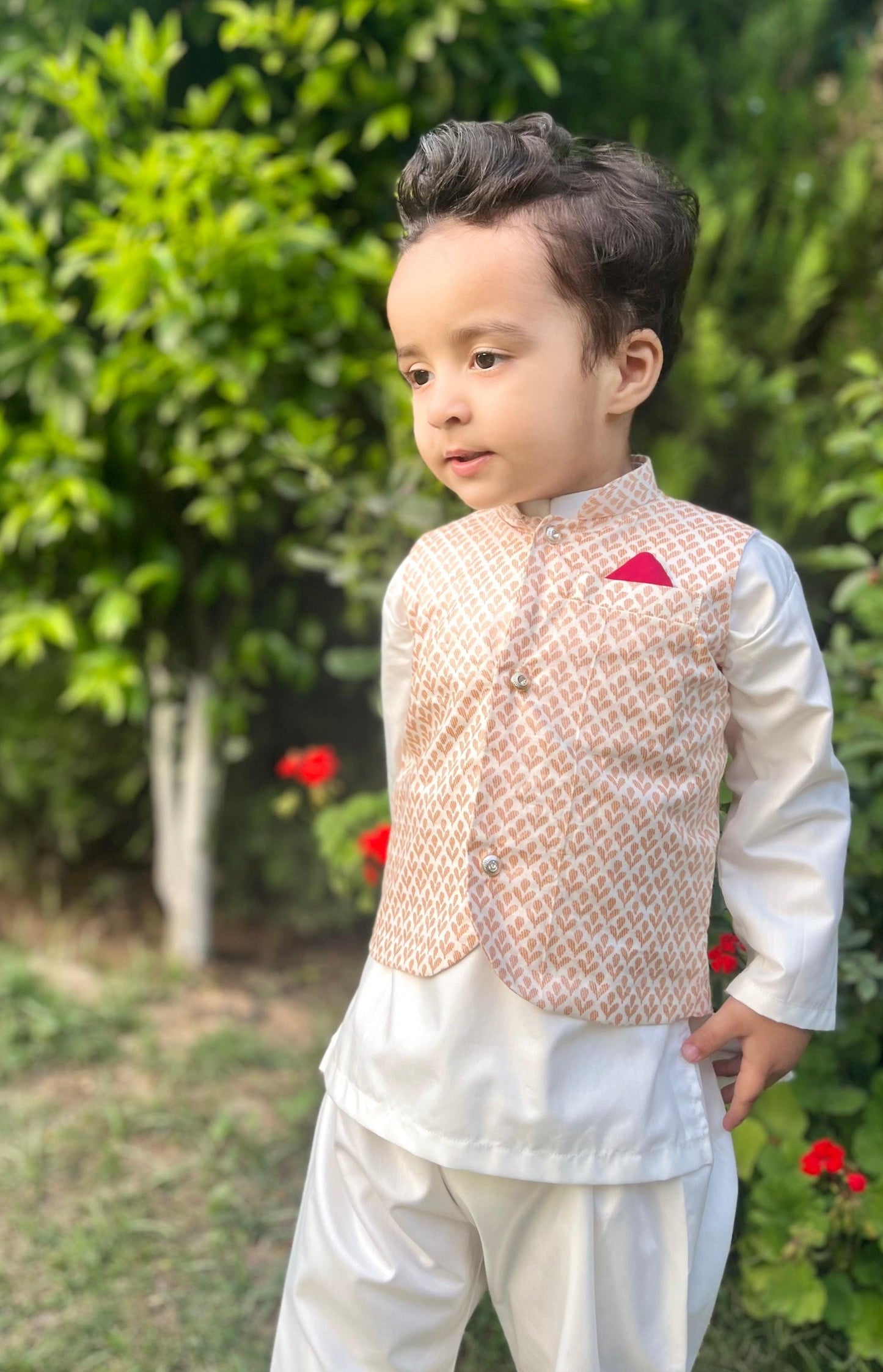 Pearl II - Boys clothing Price in Pakistan boys waistcoat Cotton cultural off white