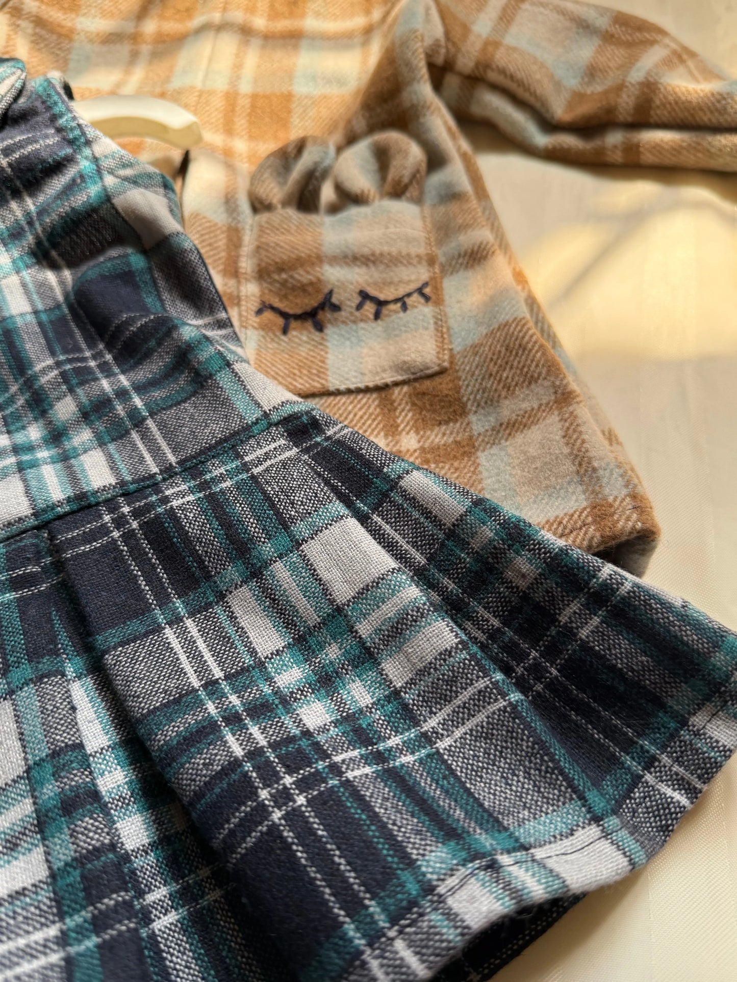 Check Wool Blue Frock