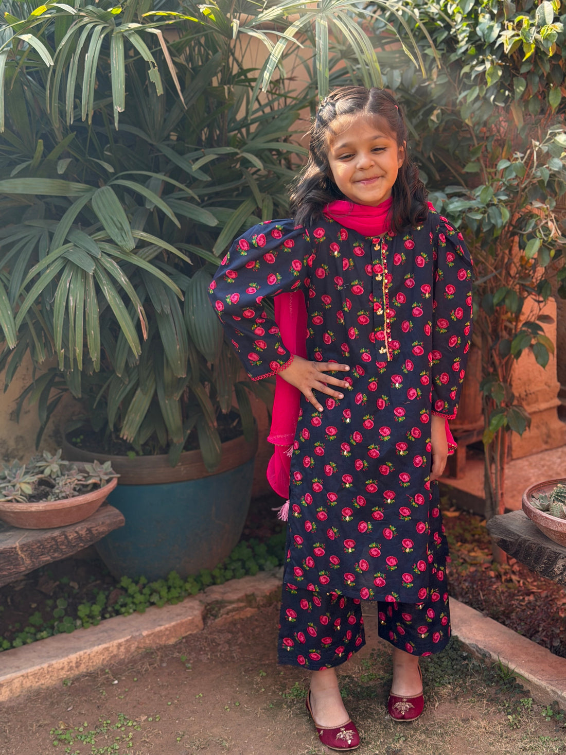 Black and Pink Shirt Sitara