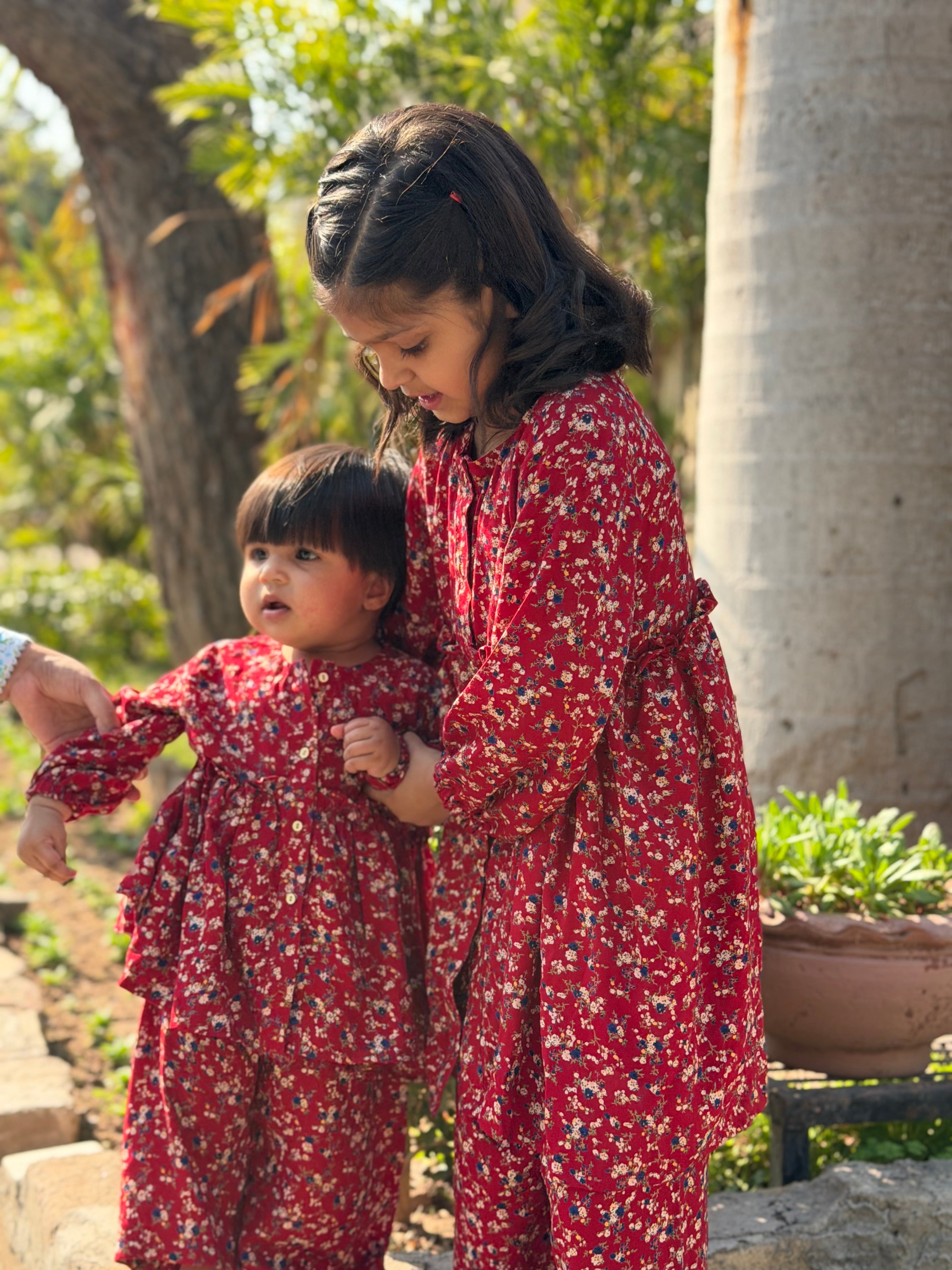 2- Piece Marina Red Color Dress