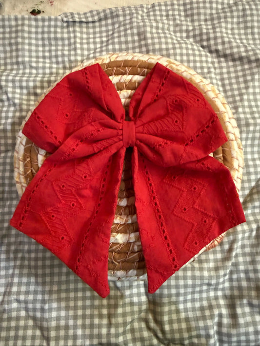 Large Red Bow Hair Clip