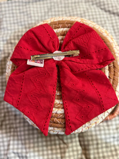 Large Red Bow Hair Clip
