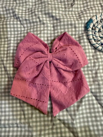 Large Pink Bow Hair Clip