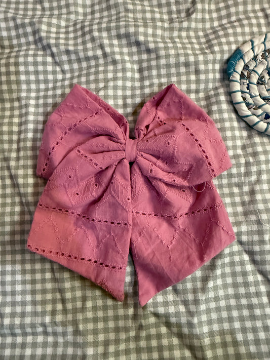 Large Pink Bow Hair Clip