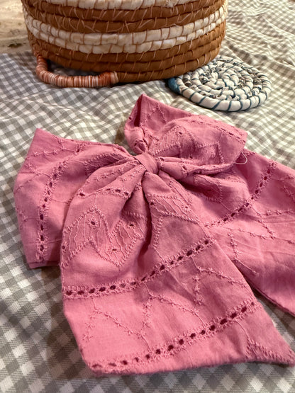 Large Pink Bow Hair Clip