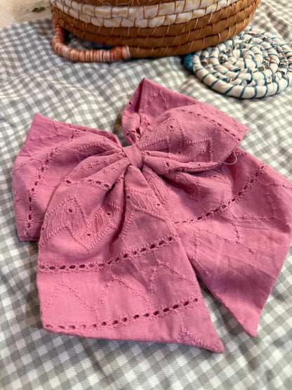 Large Pink Bow Hair Clip