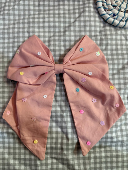 Baby Pink Bow Hair Clip