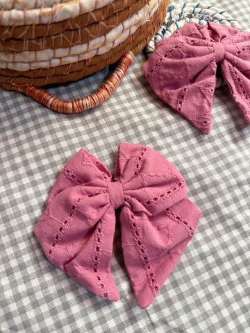 Pink Bow Hair Clip Set - 2 Pcs