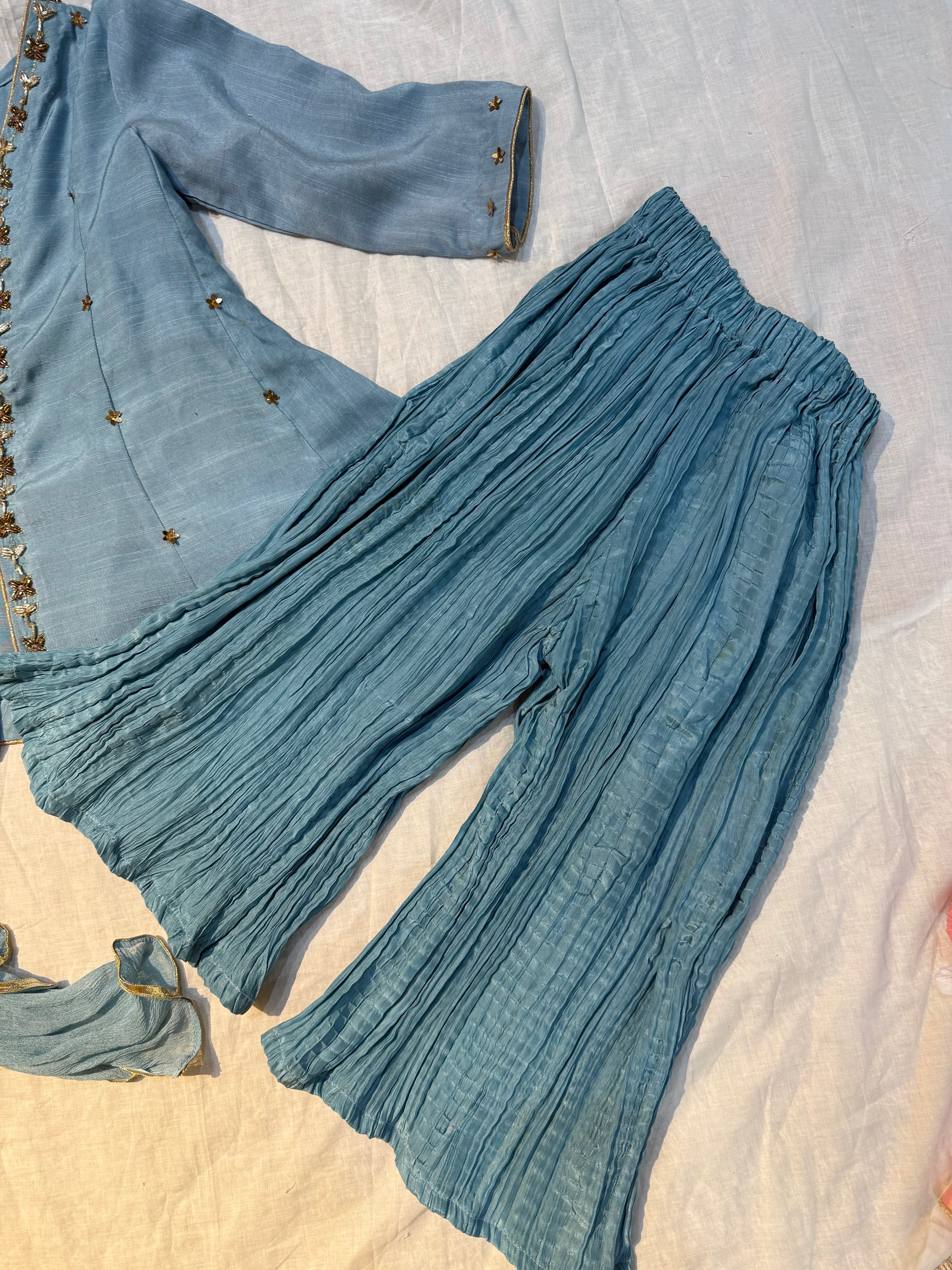 Ice Blue Crush Gharara set