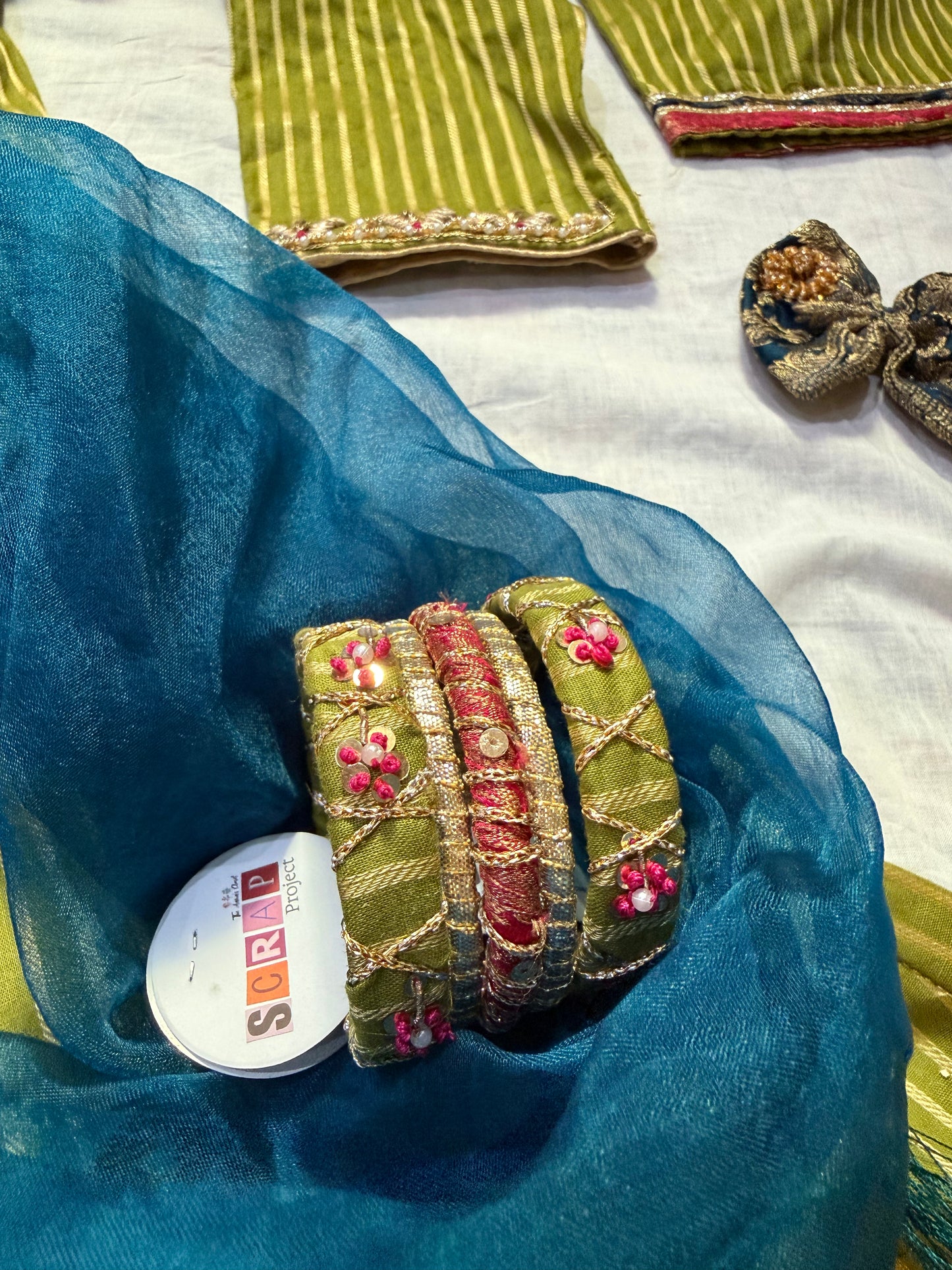 Green Flapper Gharara set