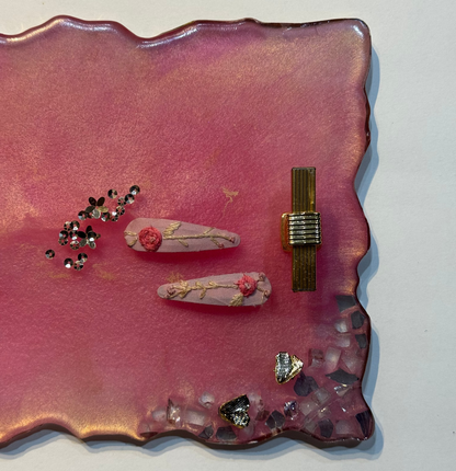 Floral Pink Hair Clips