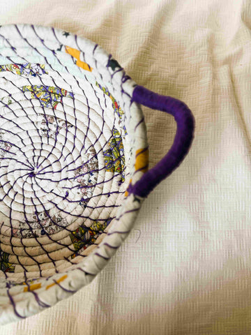 Purple, White and Flowers Basket