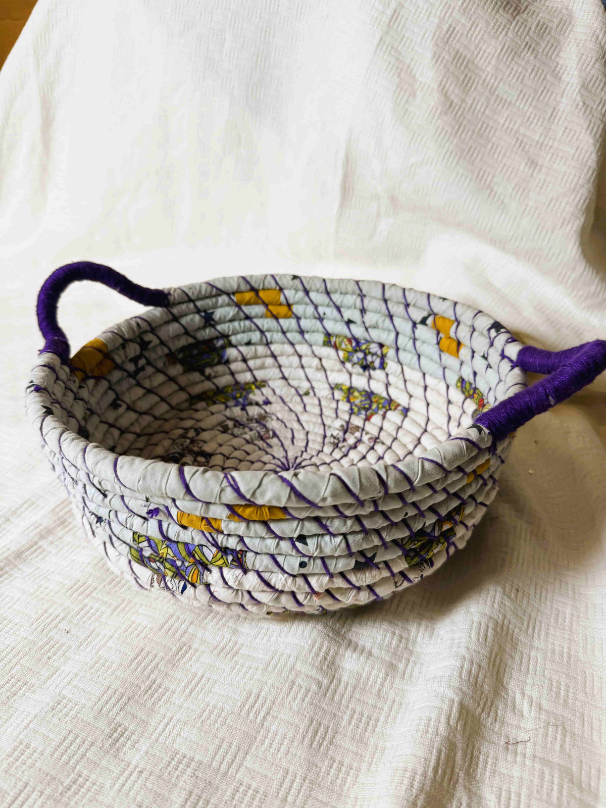 Purple, White and Flowers Basket
