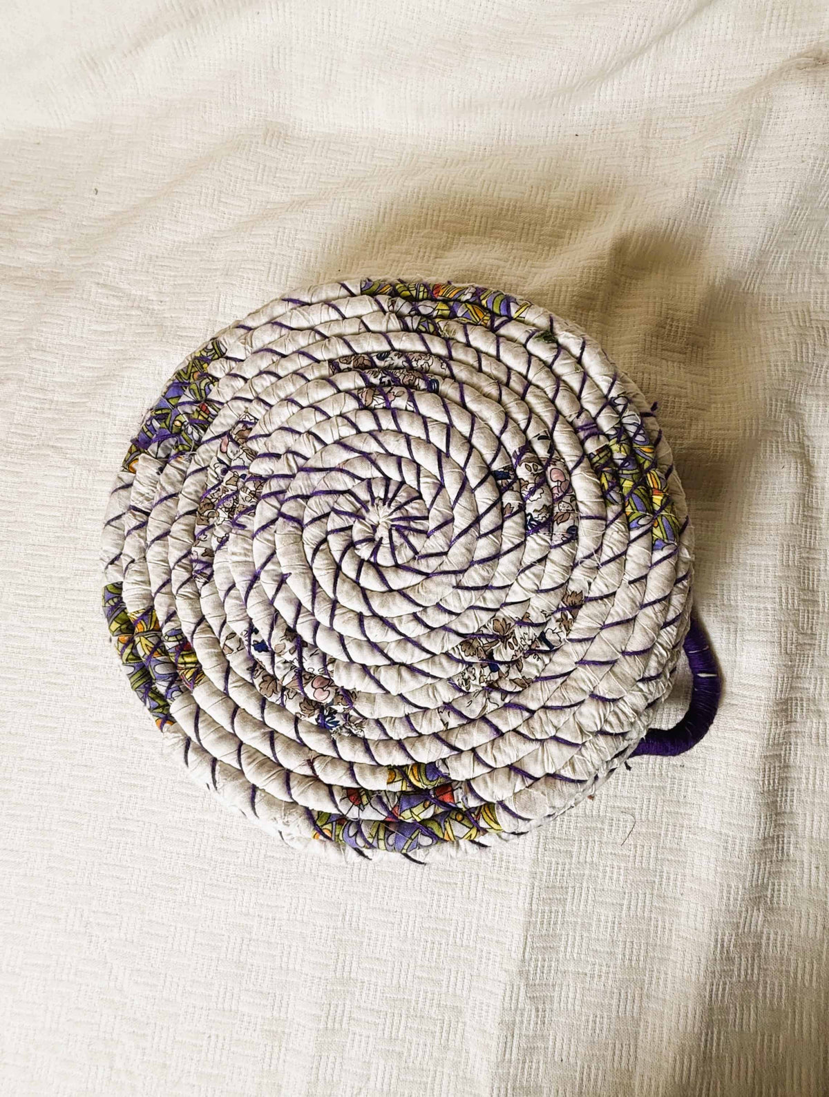Purple, White and Flowers Basket