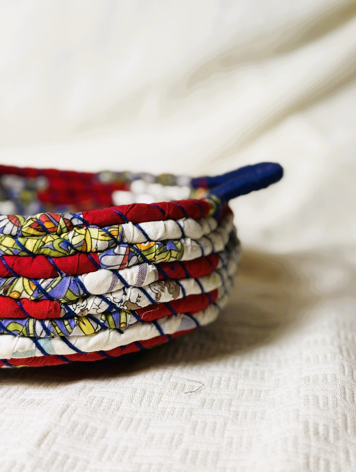Red White Pattern Basket
