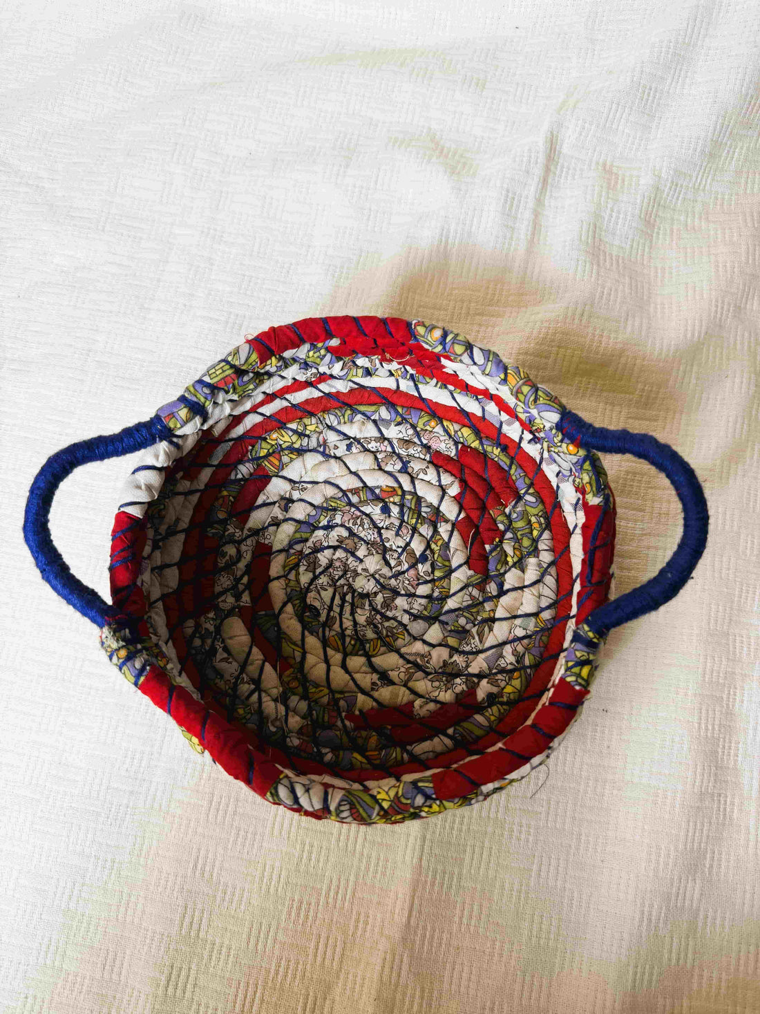 Red White Pattern Basket