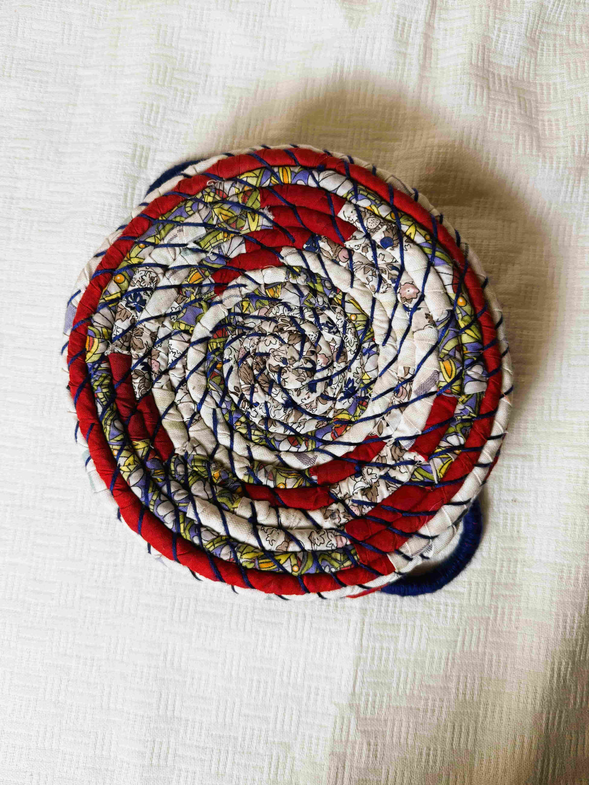 Red White Pattern Basket