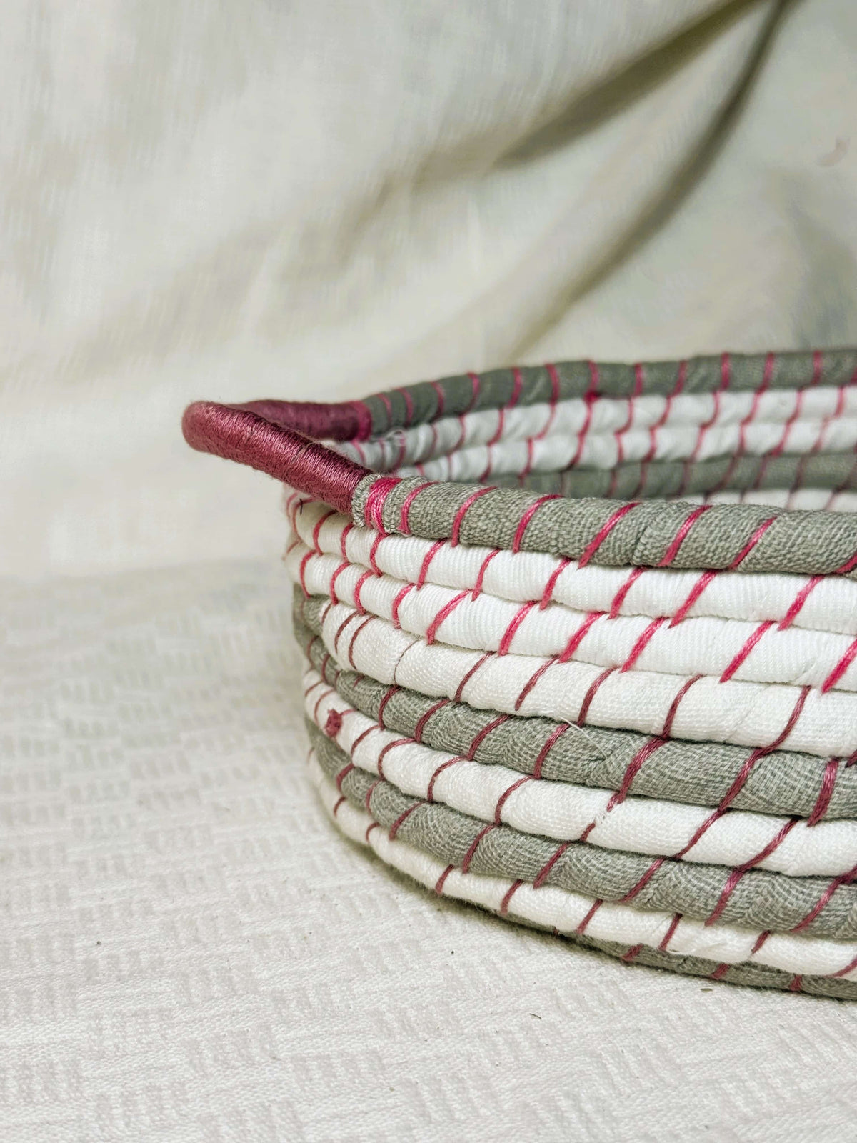 White Grey Green Basket
